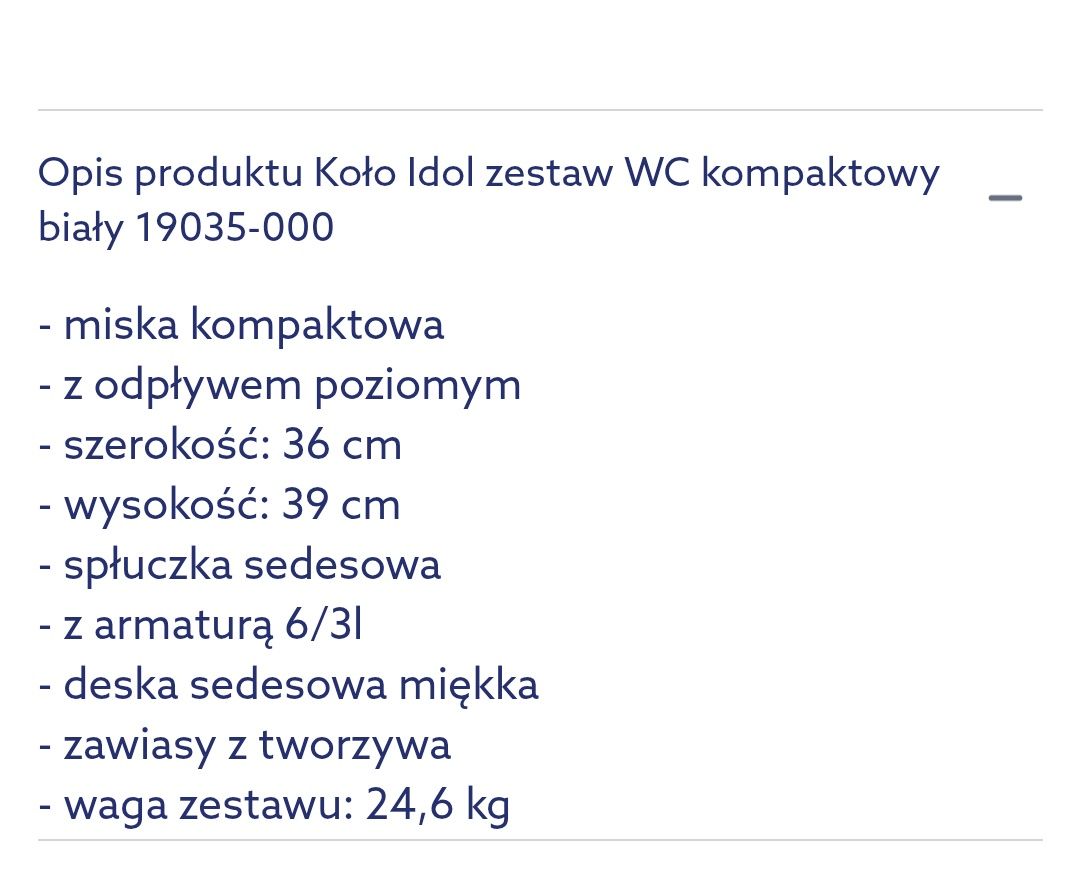 Koło Idol zestaw WC kompaktowy biały