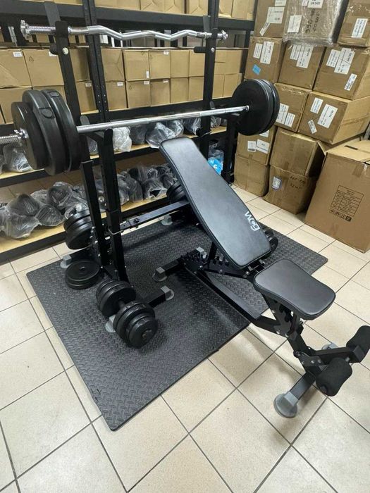 Лавка жиму регульована + Стійки для штанги X-750 Лава жима Скамья