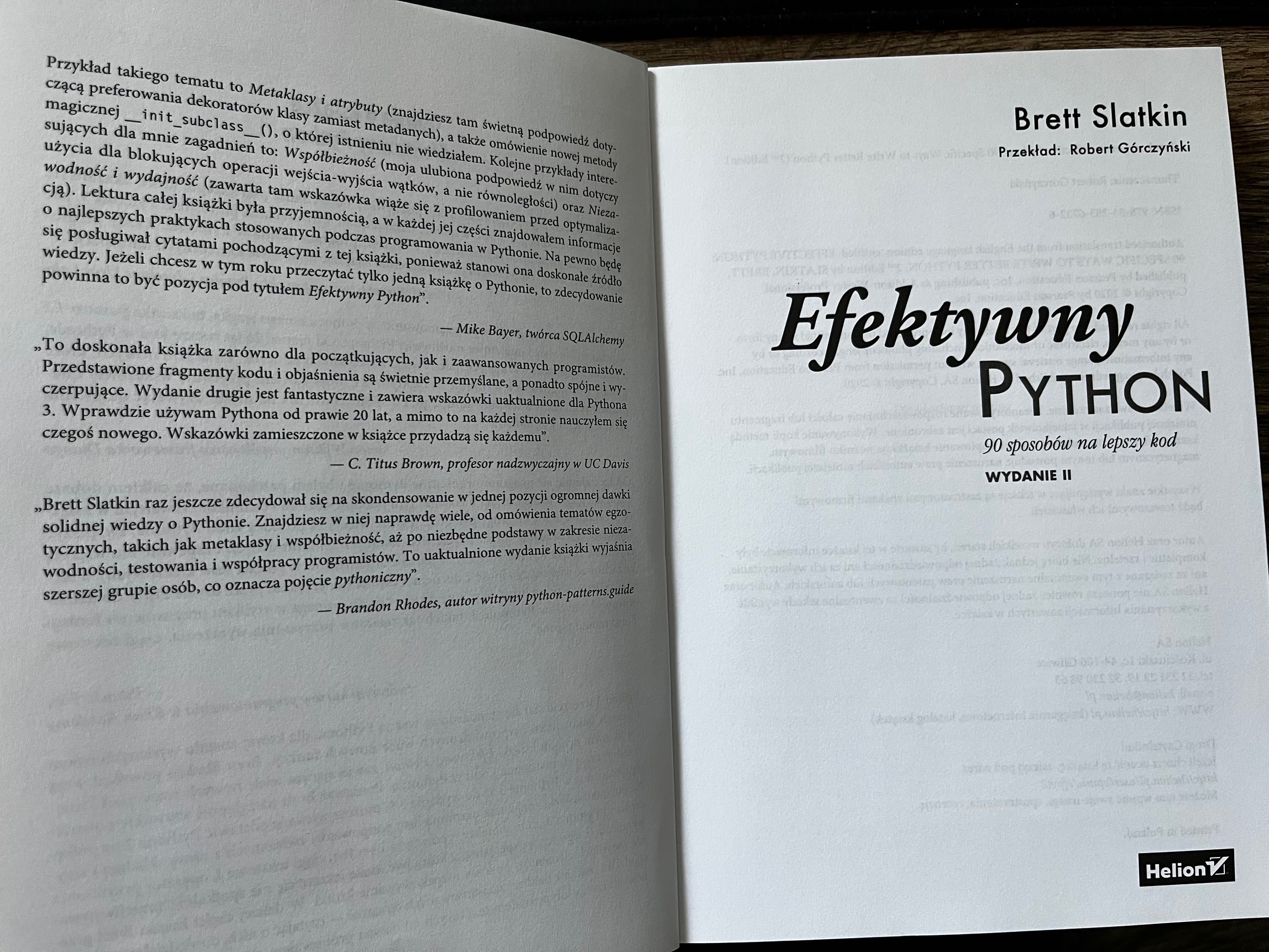 Efektywny Python. 90 sposobów na lepszy kod. Wydanie II Brett Slatkin