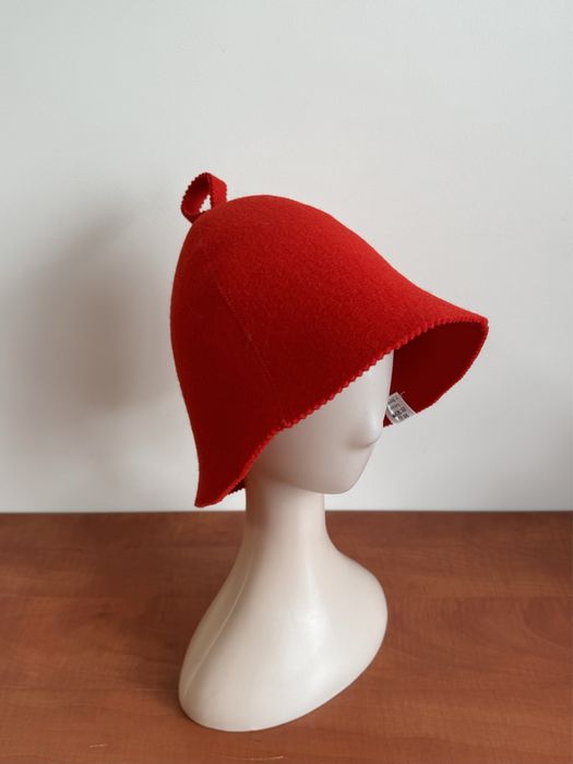 Czapka do sauny czerwony KLASYK DOMIKO