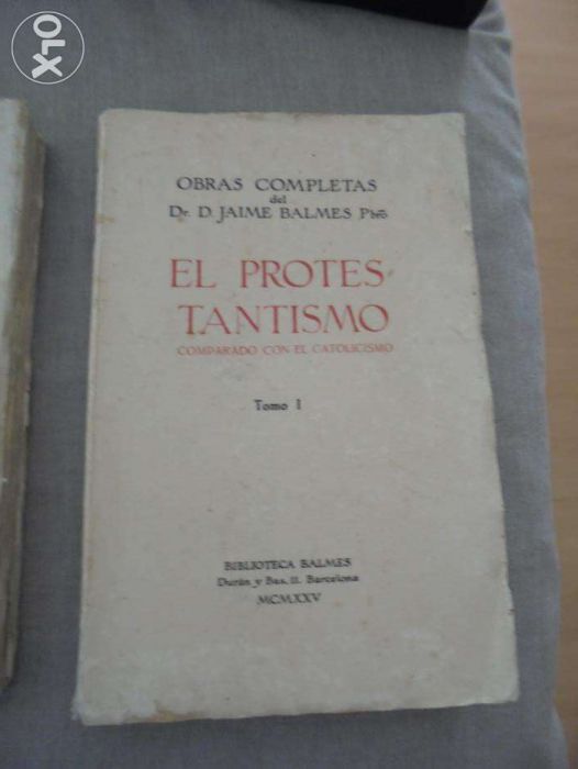 Livro "El protestantismo" de DR. J. Balmes