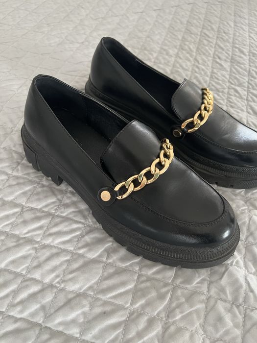 Buty półbuty jesienne 38 mokasyny