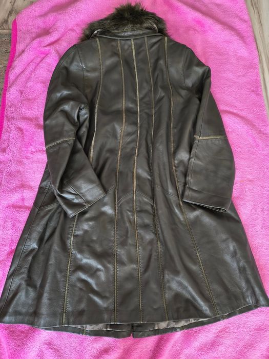Płaszcz SKÓRA roz. 4XL/46 butelkowa zieleń