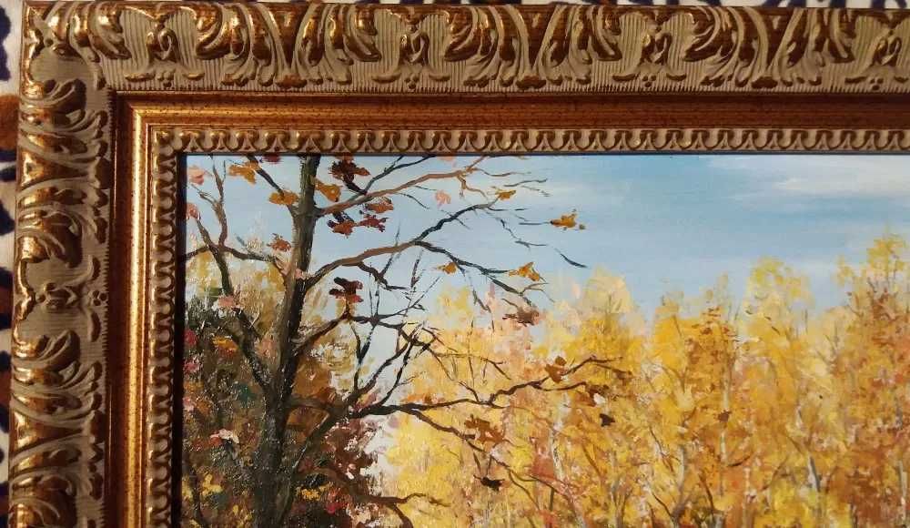 Картина масло Осеннее озеро живопись известный худ..Александр Филиппов