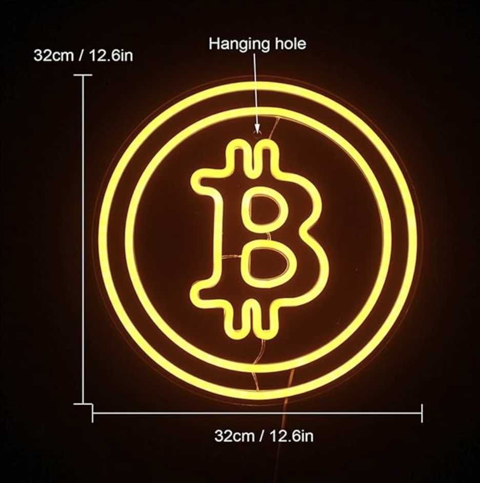 Sinal Luminoso Néon LED em Acrílico Bitcoin