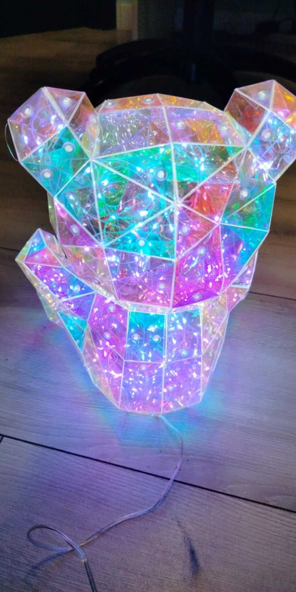 Miś led lampka niedźwiedź świecący serce prezent prezentowy pomysł