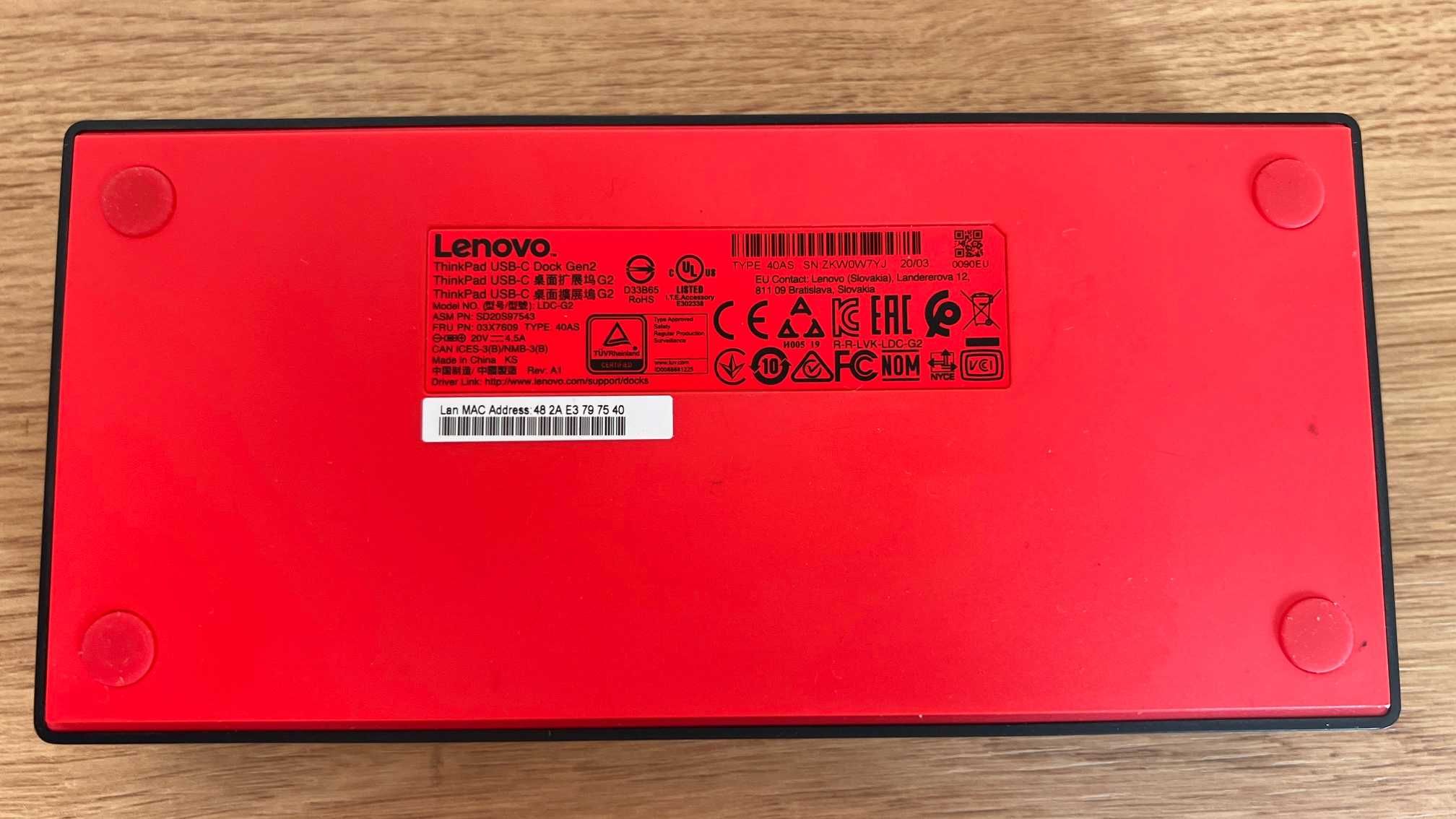 Lenovo stacja dokująca USB-C Gen2 Type 40AS - komplet