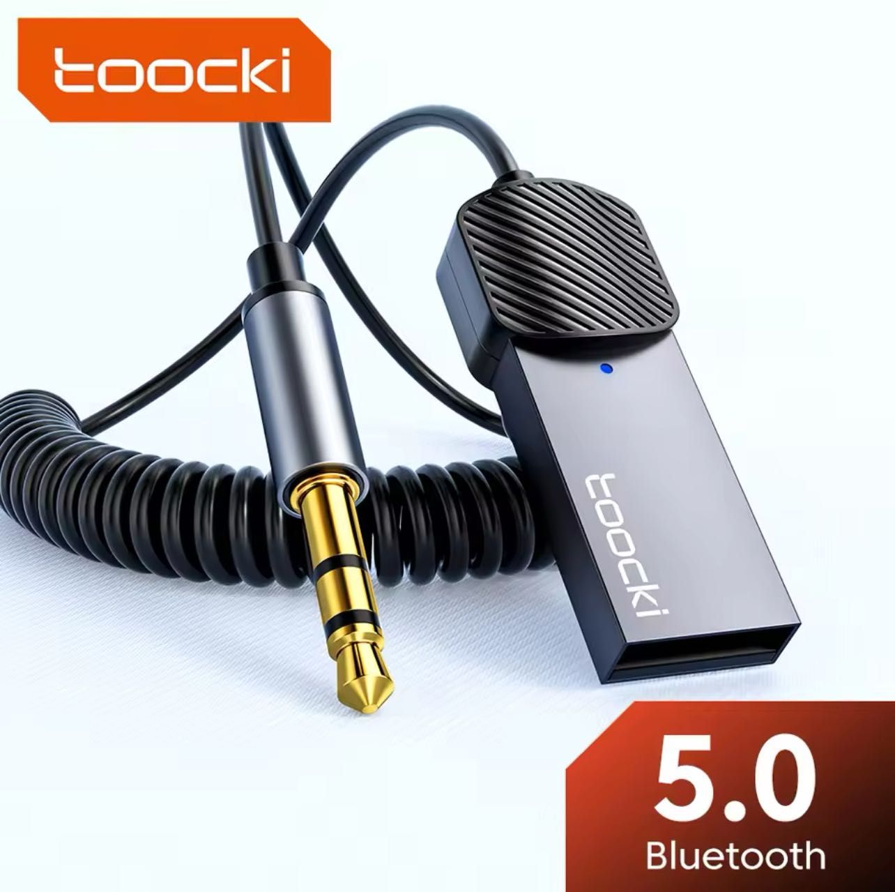 Аудіоадаптер бездротовий Toocki AUX 3.5мм приймач Bluetooth 5.0