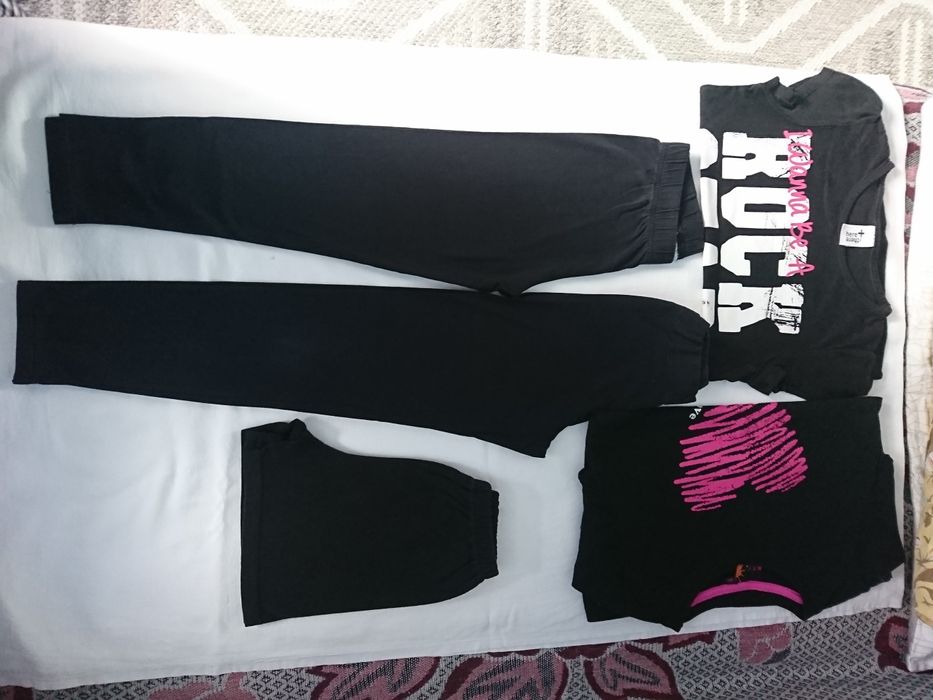 Чорні лосини, легінси, лосинки, довгі, шорти чорні на 134-140 см