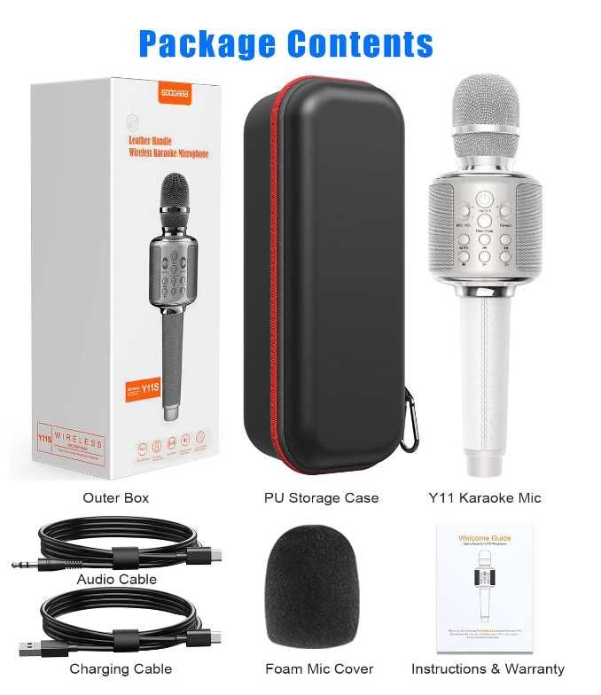 GOODaaa przenośny mikrofon karaoke Bluetooth 4w1