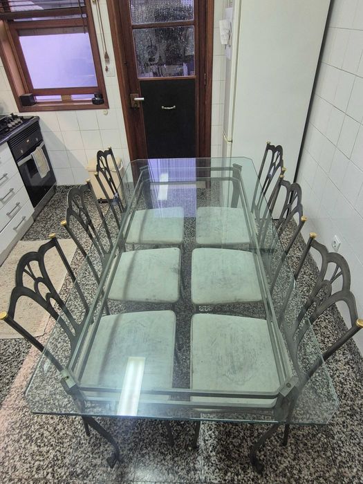 Mesa de Vidro + 6 cadeiras
