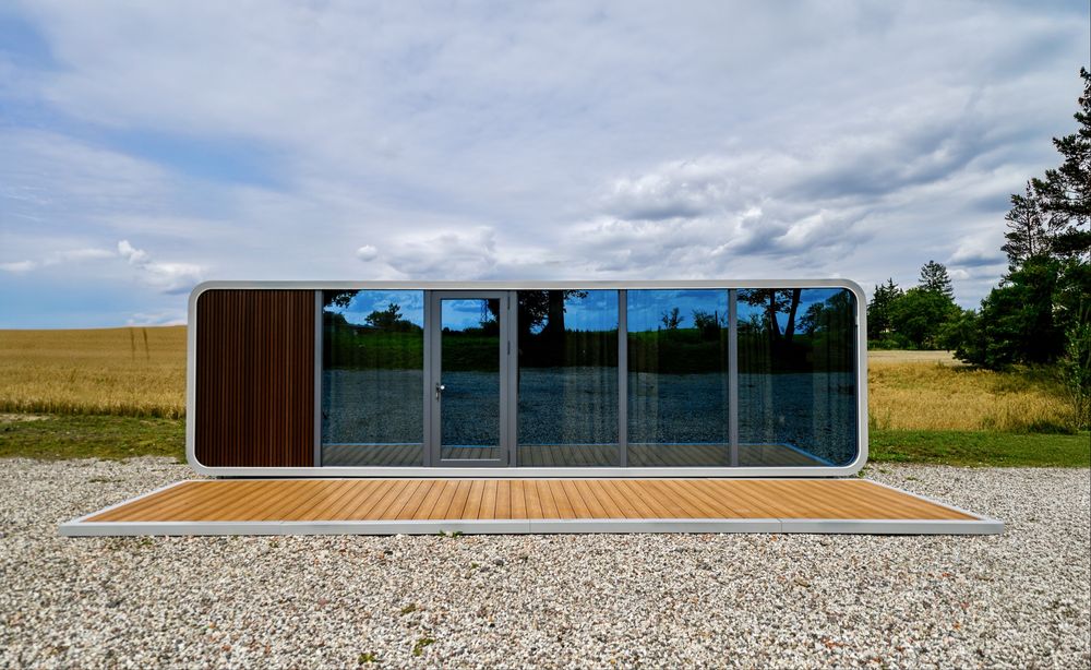 Nowoczesny domek mobilny modułowy, letniskowy, kontenerowy,