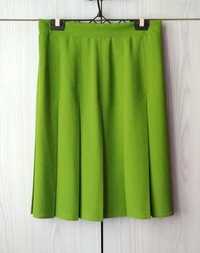 Zielona limonkowa spódnica plisowana zakładki Essentials vintage retro
