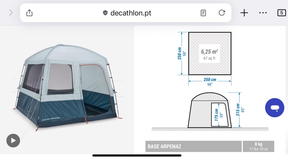 Tenda Campismo Arpenaz