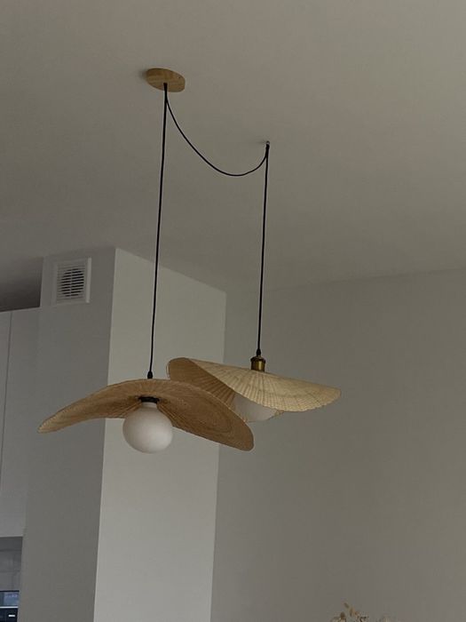 Lampa bambusowa rattanowa sufitowa nad stół