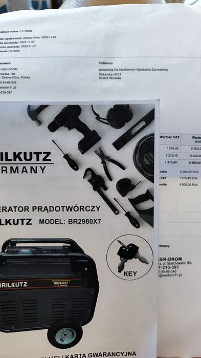 Agregat prądotwórczy brilkutz