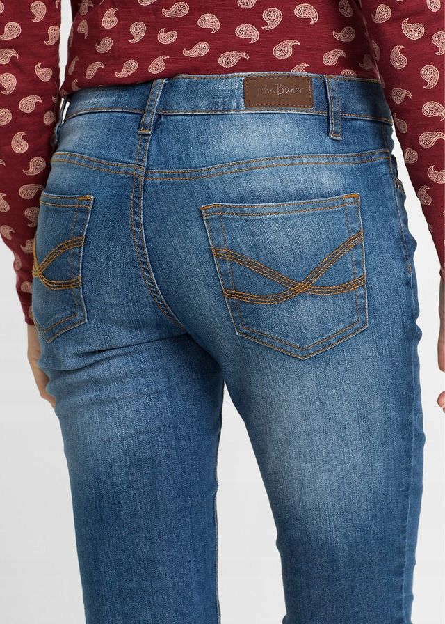 bonprix niebieskie jeansowe spodnie damskie rurki skinny  36-38