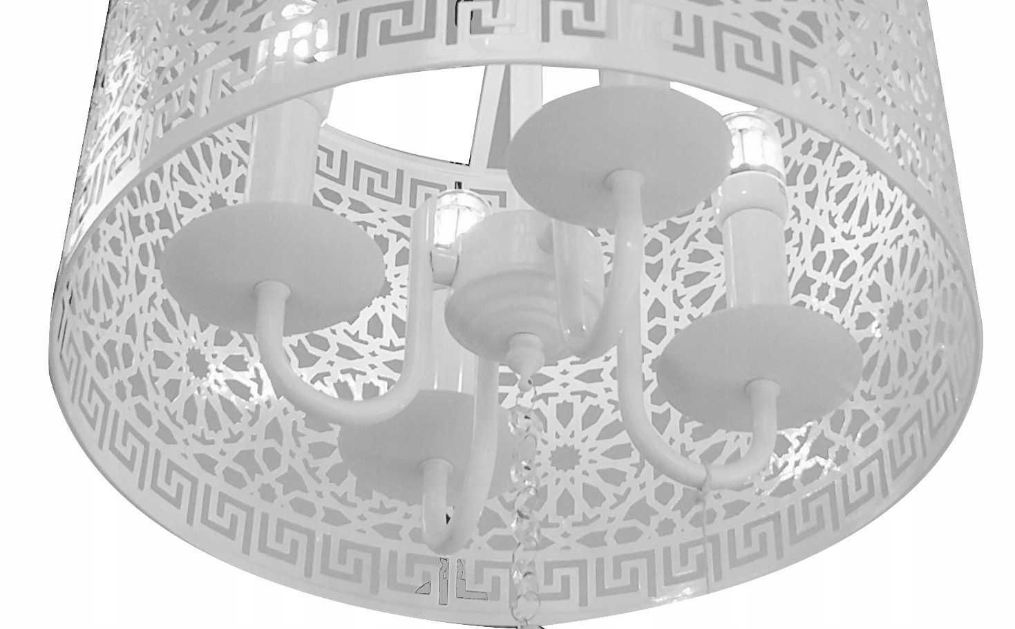 Żyrandol lampa wisząca 4 x E14 Biały metal