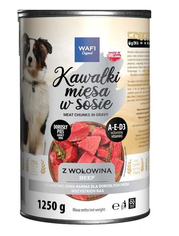 WAFI Karma dla psa Kawałki w Sosie MIX 12 x 1250g  Hurt Detal