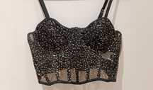 Gorset crop top czarny M