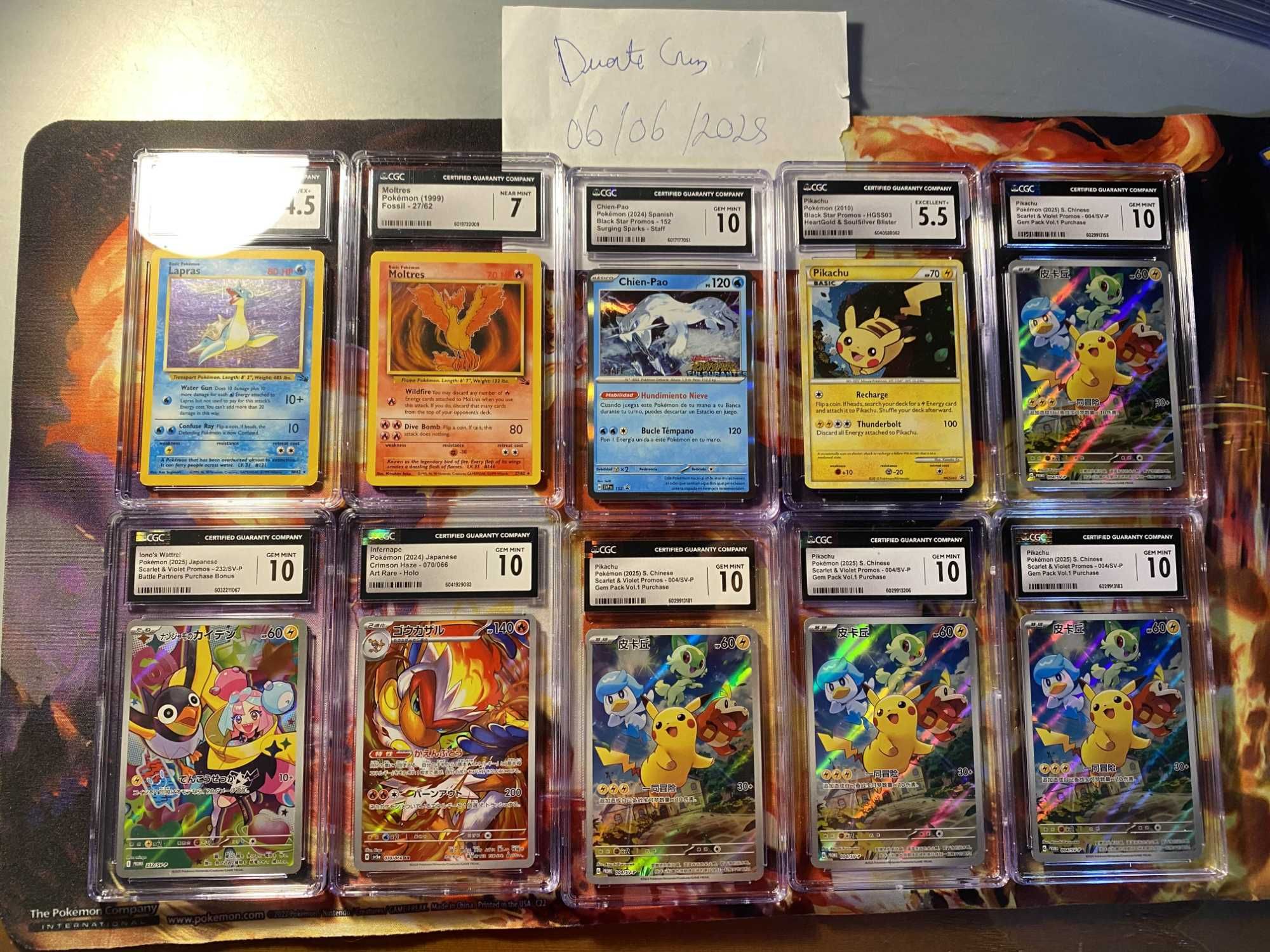 Pokemons Slabs CGC 10's e outros (PREÇOS NA DESCRIÇÃO)