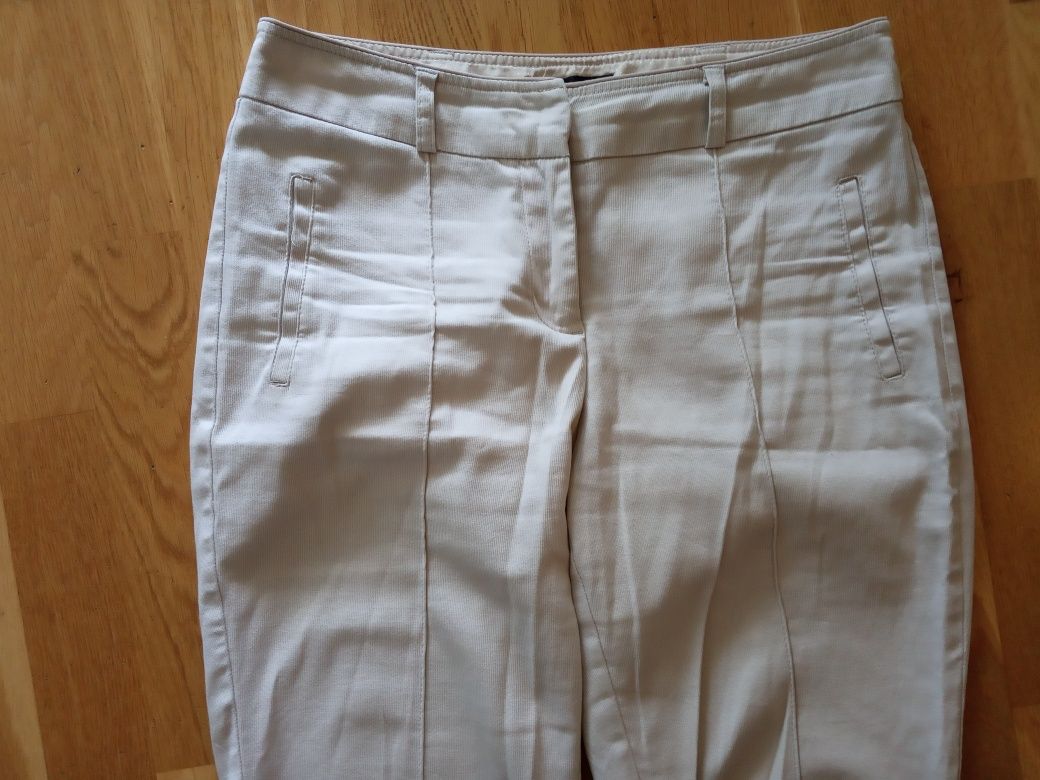 Spodnie rurki białe beżowe cygaretki eleganckie ORSAY r.34