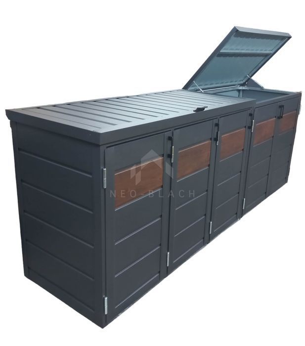 Zabudowa Koszy Na Śmieci Wiata Śmietnikowa  345X80X120 Cm 5X240L Nb228