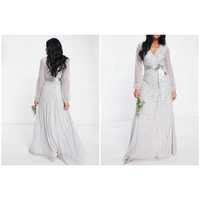 Frock and frill cekinowa sukienka maxi tiulowa M 38 40 L