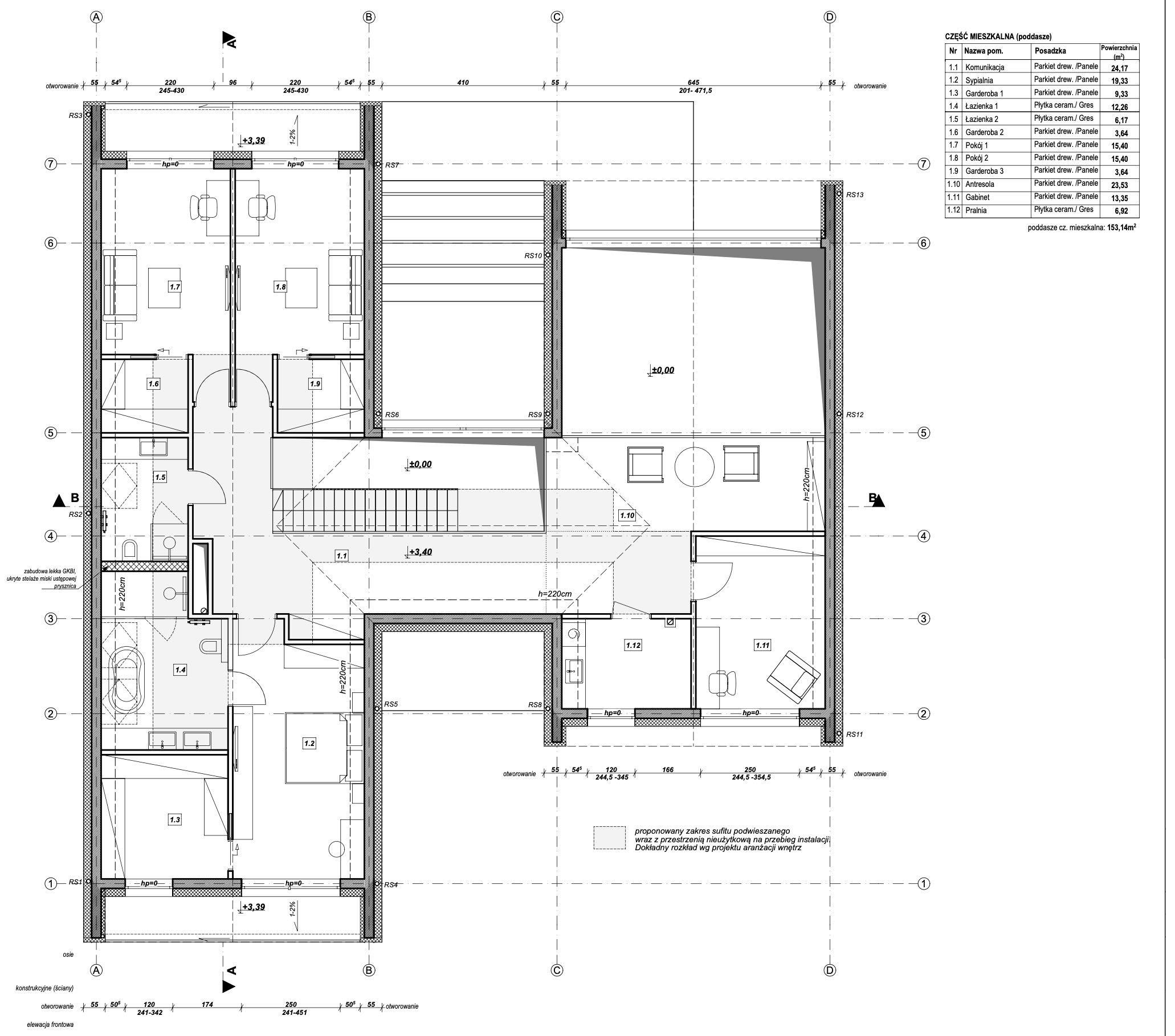 Projekt domu - Podwójna Stodoła - Dwie Stodoły 320 m2 Antresola