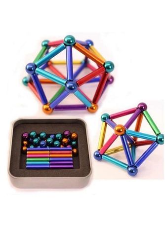 Магнитный конструктор Neo 36 палочек и 27 шариков Разноцветный