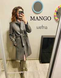 Nowy płaszcz mango wełna wiązany 38 M