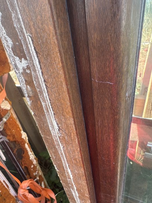 1x okno balkonowe 83x210 orzech biale tarasowe wejsciowe (brazowe ru)