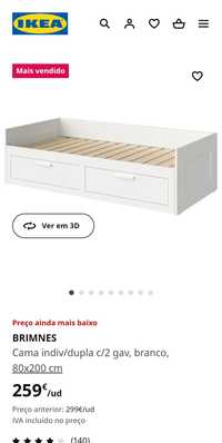 Cama do ikea modelo Brimnes