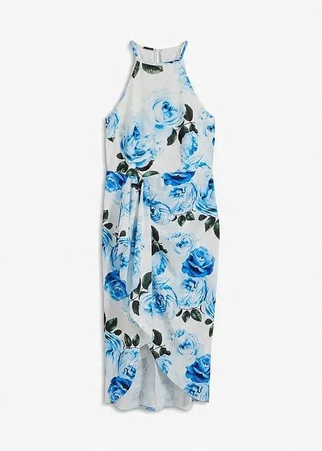 B.P.C sukienka midi w kwiaty dekolt halter ^44/46