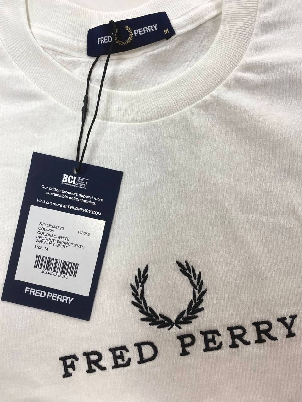 Футболка Fred Perry оригінальна біла/чорна