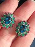 Kolczyki London Topaz Szmaragd Rubin