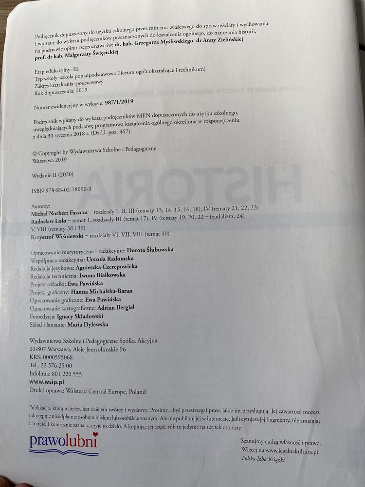 Historia  klasa 1 WSiP podręcznik