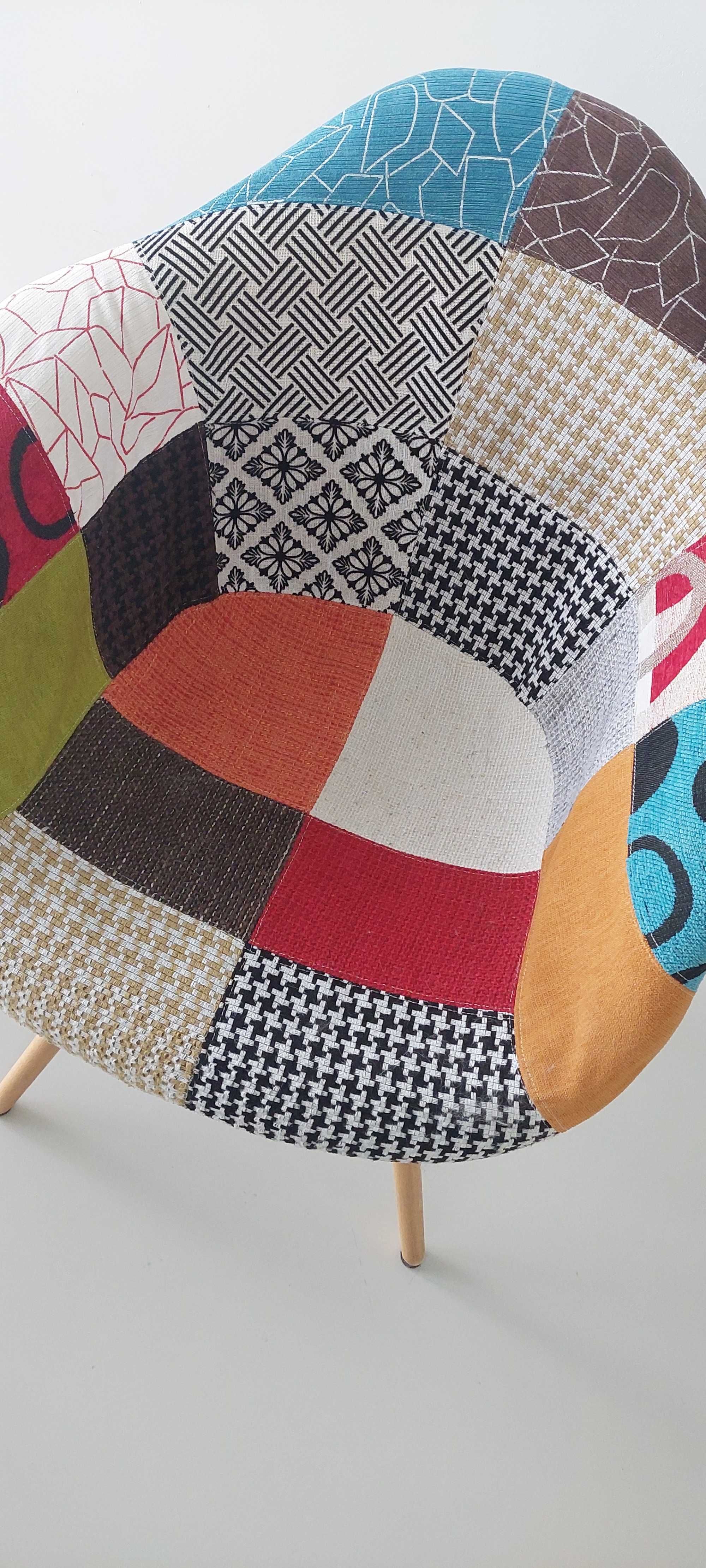 KRZESŁO Z PODŁOKIETNIKAMI PATCHWORK - 4 szt (możliwość także 6 szt)
