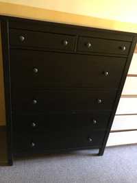 HEMNES Komoda, 6 szuflad, 108x131 cm, czarny