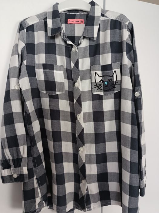 Koszula dziewczęca w kratę