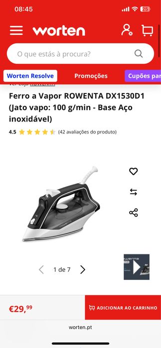 Ferro de engomar Rowenta effective