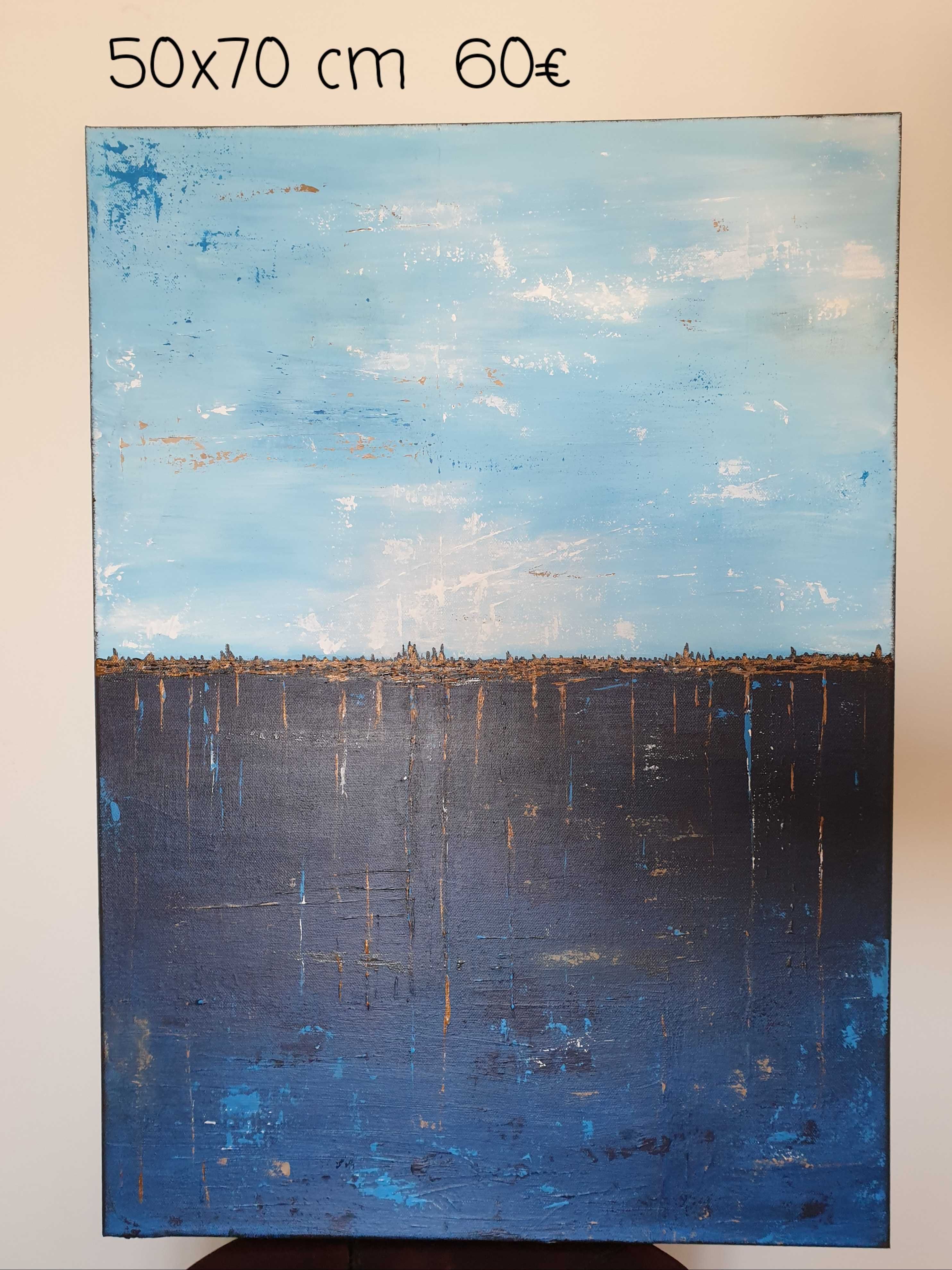 Quadro abstrato "Ilha" 50 x 40 cm