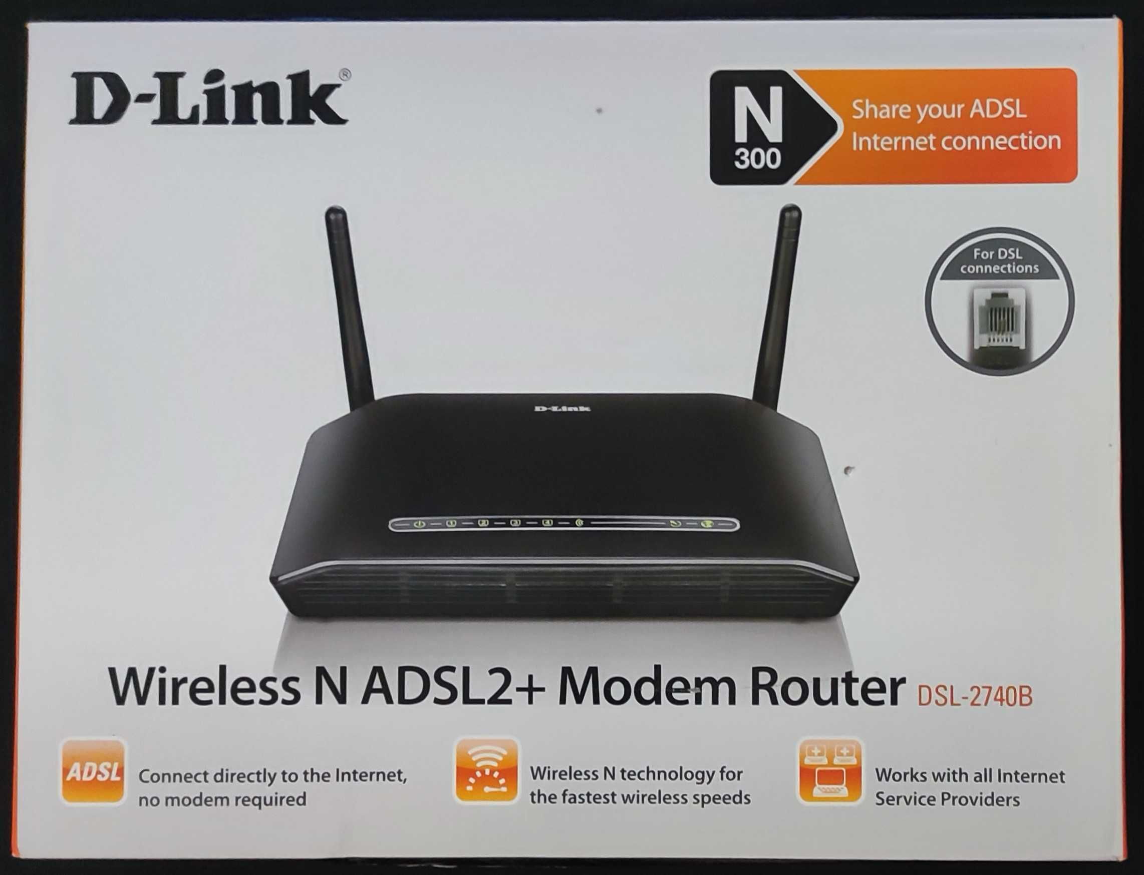 D-Link DSL-2740B Modem ADSL2/2+ (24Mbit) Router Wireless N300
