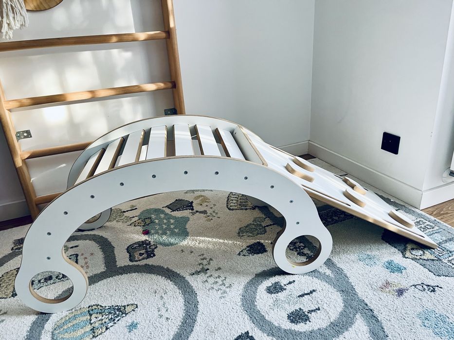 Bujak XL drewniany Montessori zjeżdżalnia wspinaczka