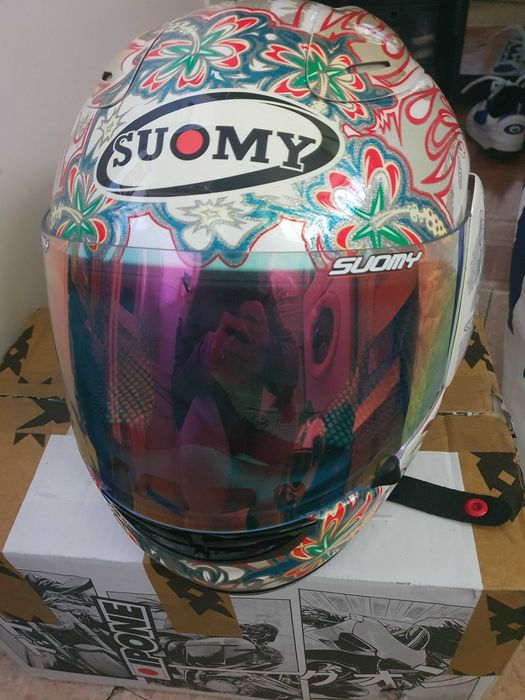 Lindo capacete mota flores Suomy tamanho XL
