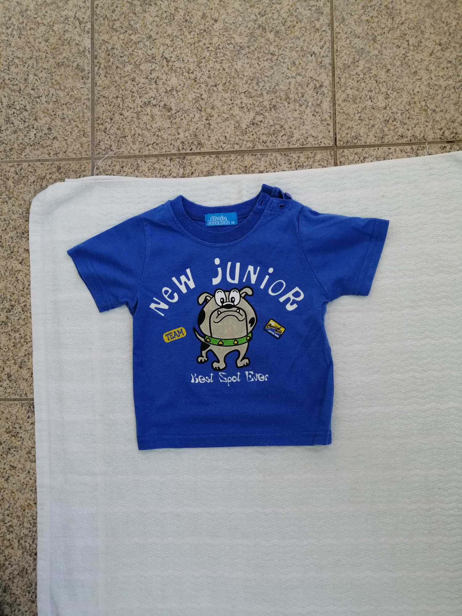 2 t-shirts manga curta, 12 a 24 meses