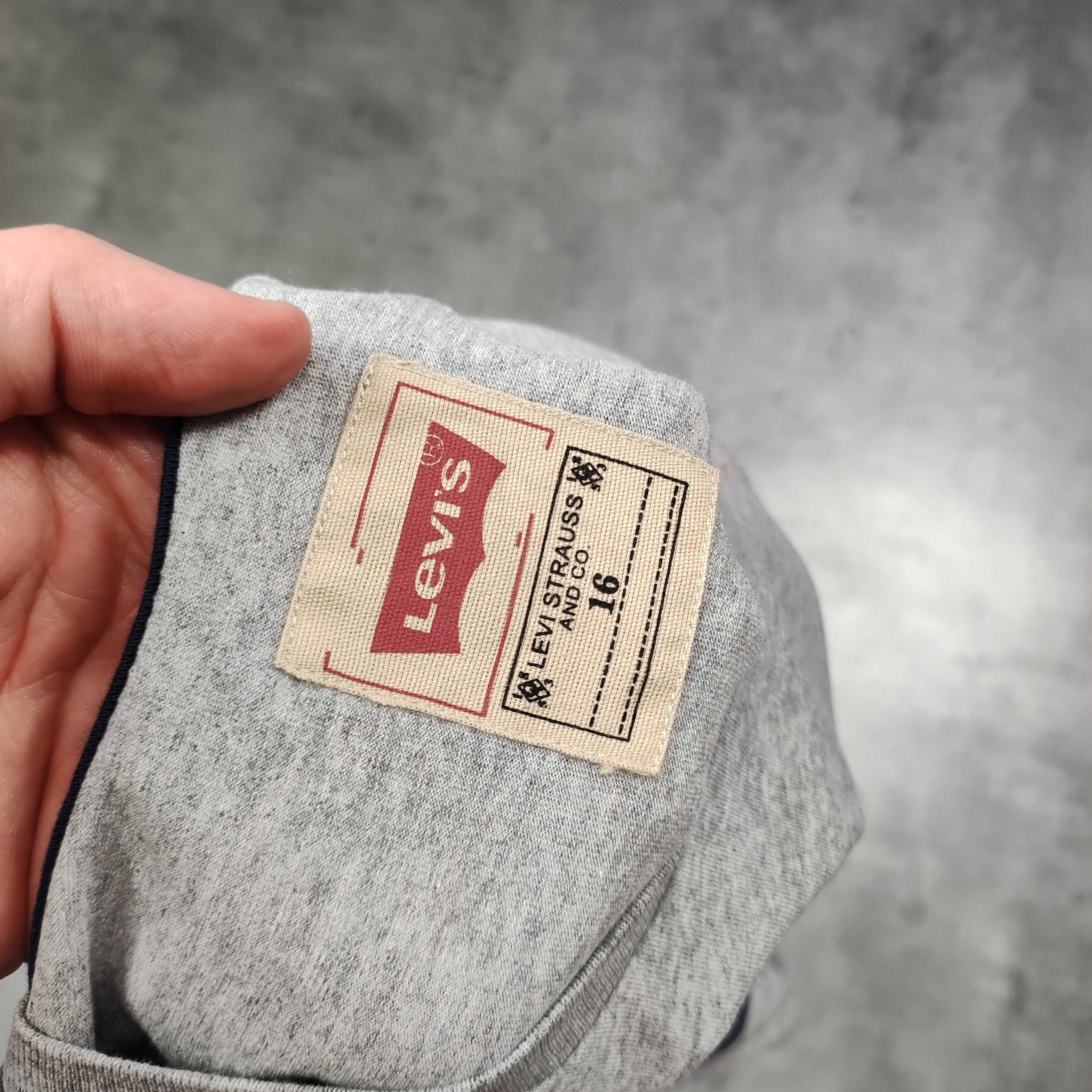 MĘSKA Koszulka Długi Rękaw Longsleeve Levis Szara Bawełna Klasyk Logo