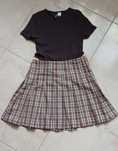 H&M spódnica 34 plisowana,  bluzka  XS