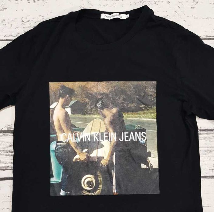 Calvin Klein Jeans * koszulka * nadruk * męska * unikatowa * L