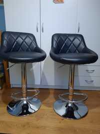 Hoker barowy krzesło czarne 2 szt